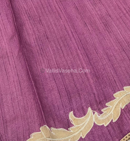 Semi Raw Silk with embroidery work - VVSRS001