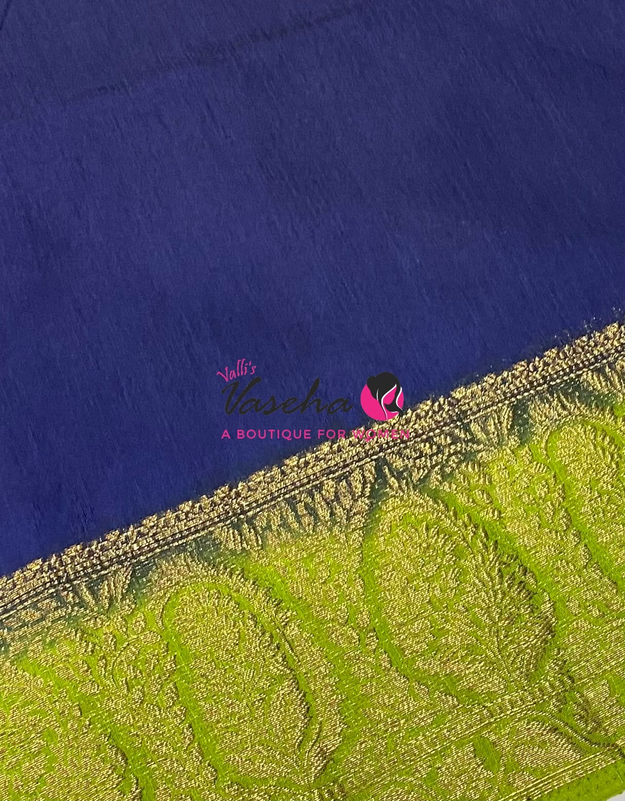 Semi Jute Silk Saree - Blue With Green Shade- VVSJS001