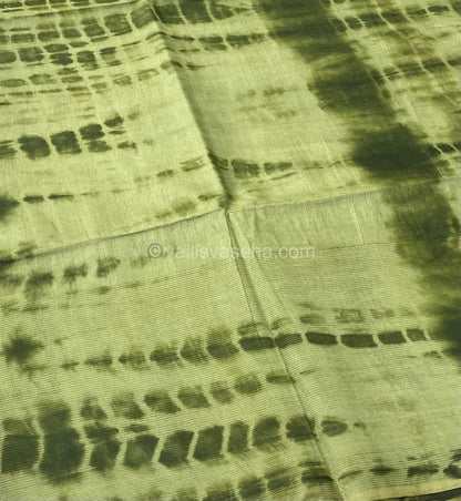 Bhagalpuri Silk - Green with Green  - VVBS003