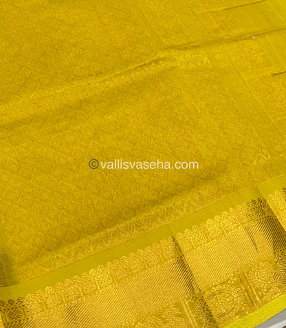 Pure Silk Cotton Saree - Mayil & Chakkaram Design - Purple With yellow Shade - VVMC001