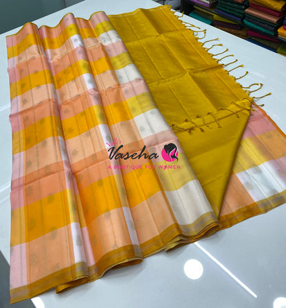 Pure Soft Silk Saree  - Pazhum Pazhamum Checks - VVPSS092