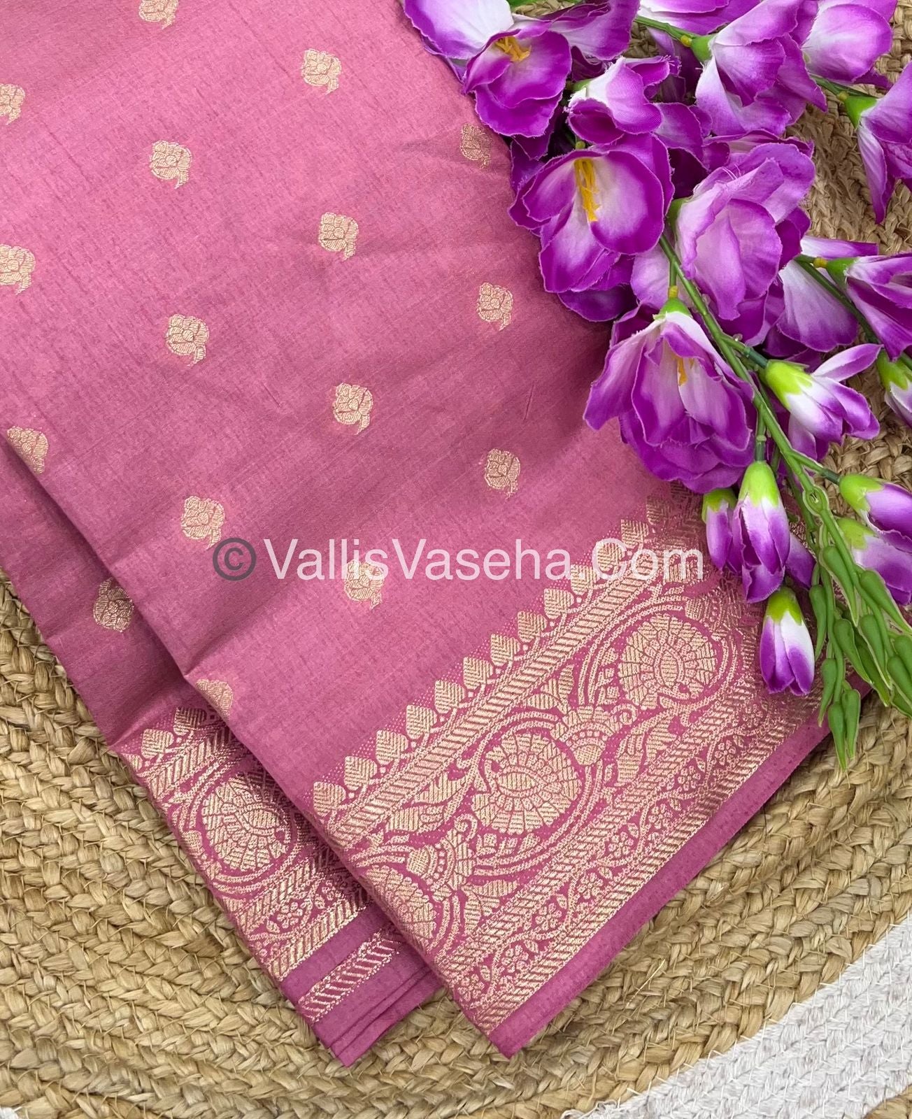 Semi Tussar Silk  - Baby Pink Shade - VVSTS024