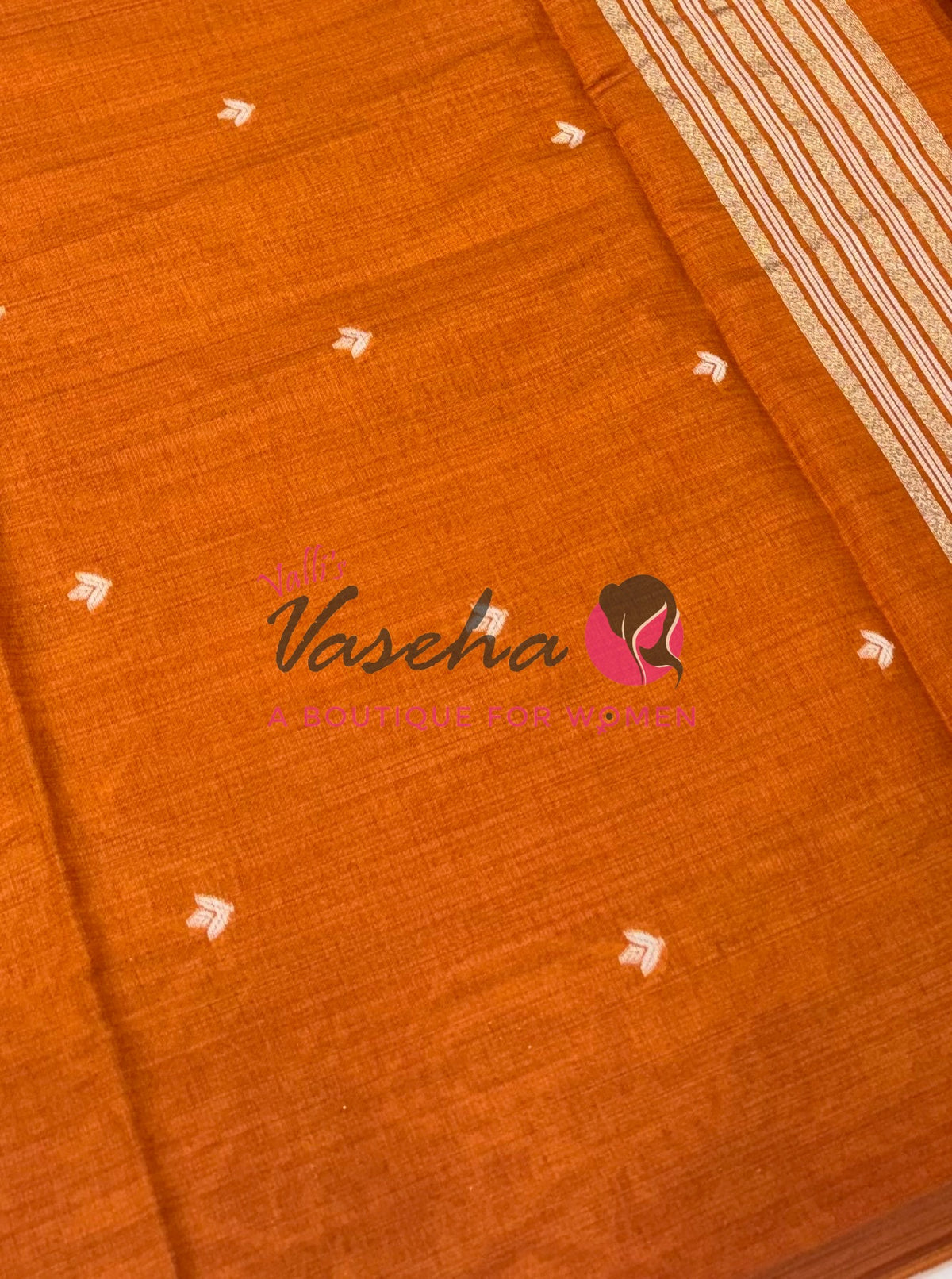Semi Gicha Tussar Silk - Orange Shade - VVGTS002
