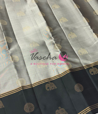 Half Mix - Pure Soft Silk Saree - Long Retta Petta Border with Butta - VVPSS105