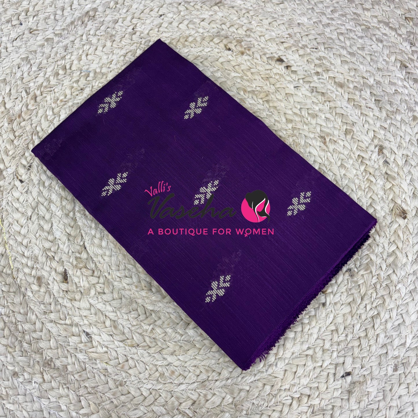 Blouse Bit - Semi Raw Silk - Thread Butta Design - 1mtr - VVBB001
