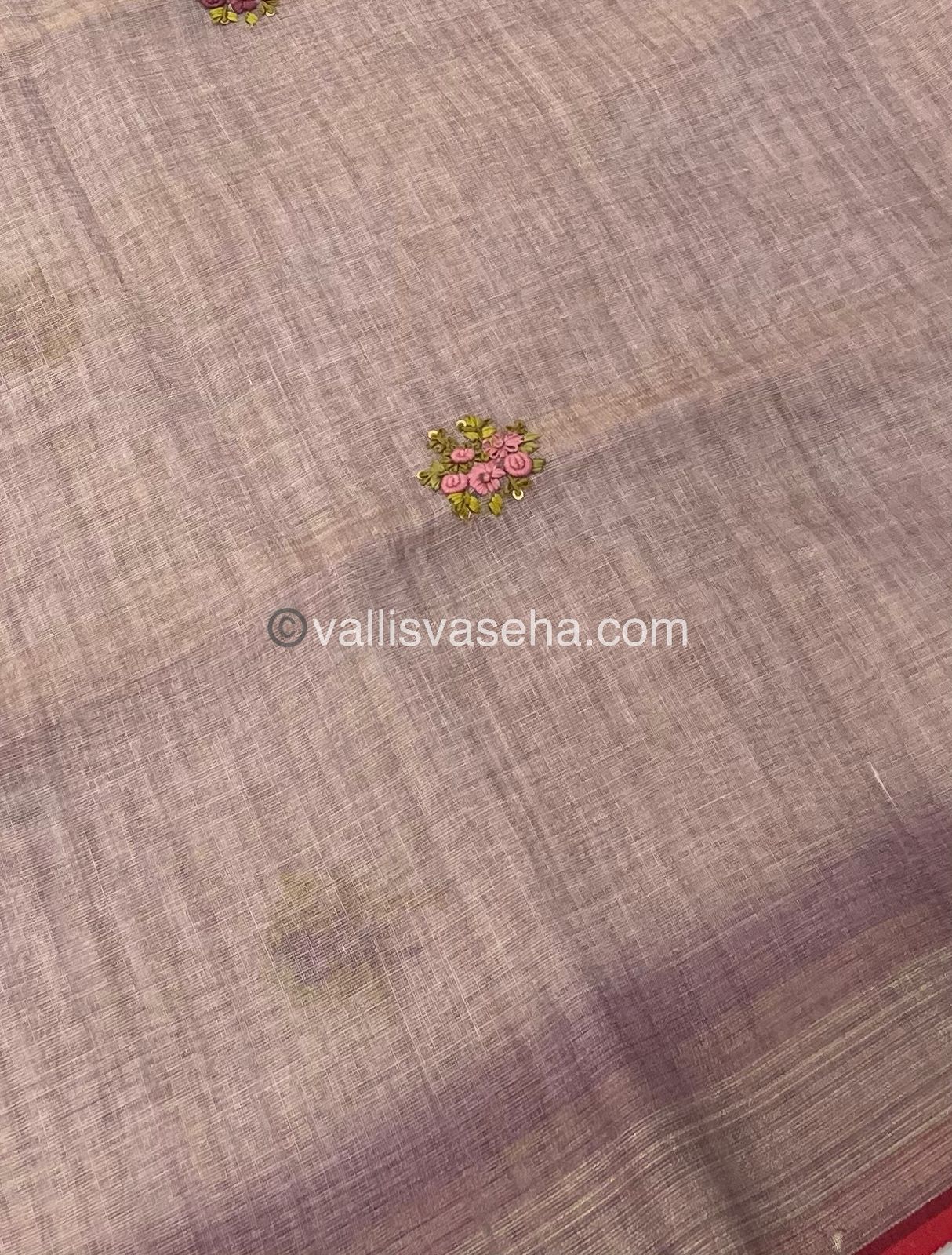 French Knot - Tissue Saree - Light Onion Pink Shade - VVLFN001