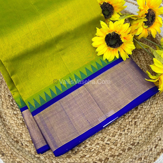 Pure Korvai Silk Cotton Saree - Temple border - VVKSC001