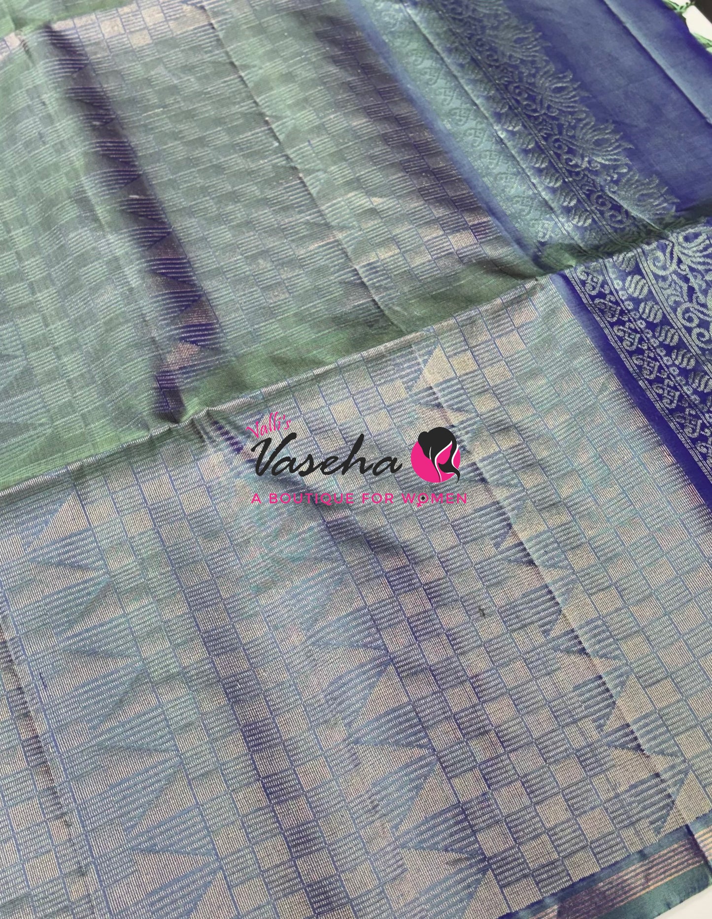 Pure Soft Silk Saree  - Blue & Light Blue Combo  - VVPSS055
