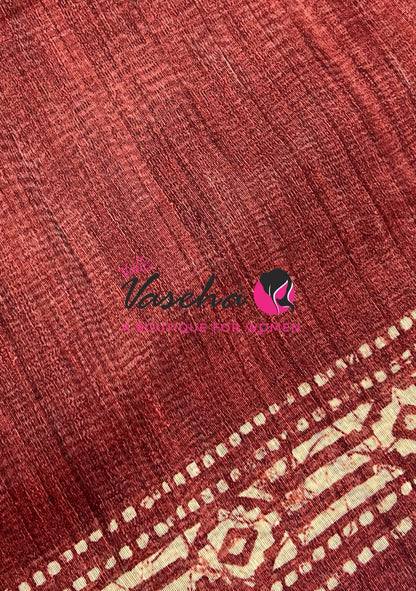 Art Tussar / Art Silk - Maroon Shade - VVATS002