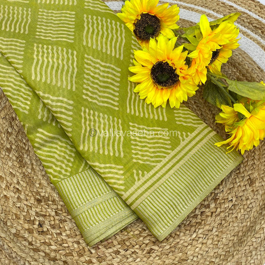 Semi Tussar Silk - Green Shade - VVSTS007
