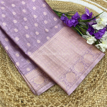 Semi Bridal Tissue Sarees - Light Lilac mixed Pink Shade - VVSBT002