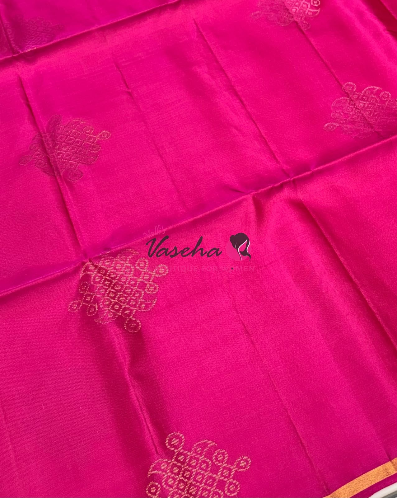 Half Mixed Soft Silk Saree - Kolam Design - Pink  Shade - VVPSS077