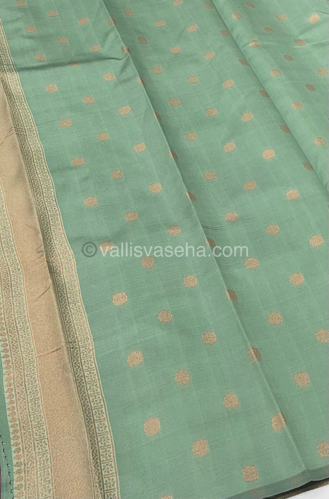 Semi Silk Saree - Kanchi Semi Silk Style - Peacock Border - VVSSS006