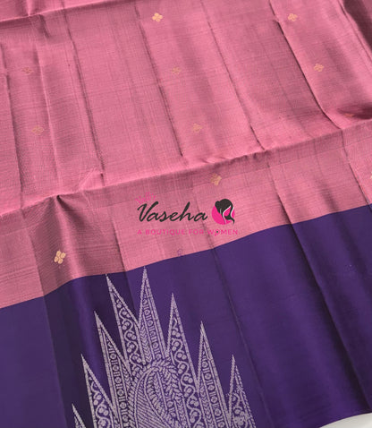 Pure Soft Silk Saree - (1.75 Warp) Shade Of Pink & Purple Combo - VVPSS064