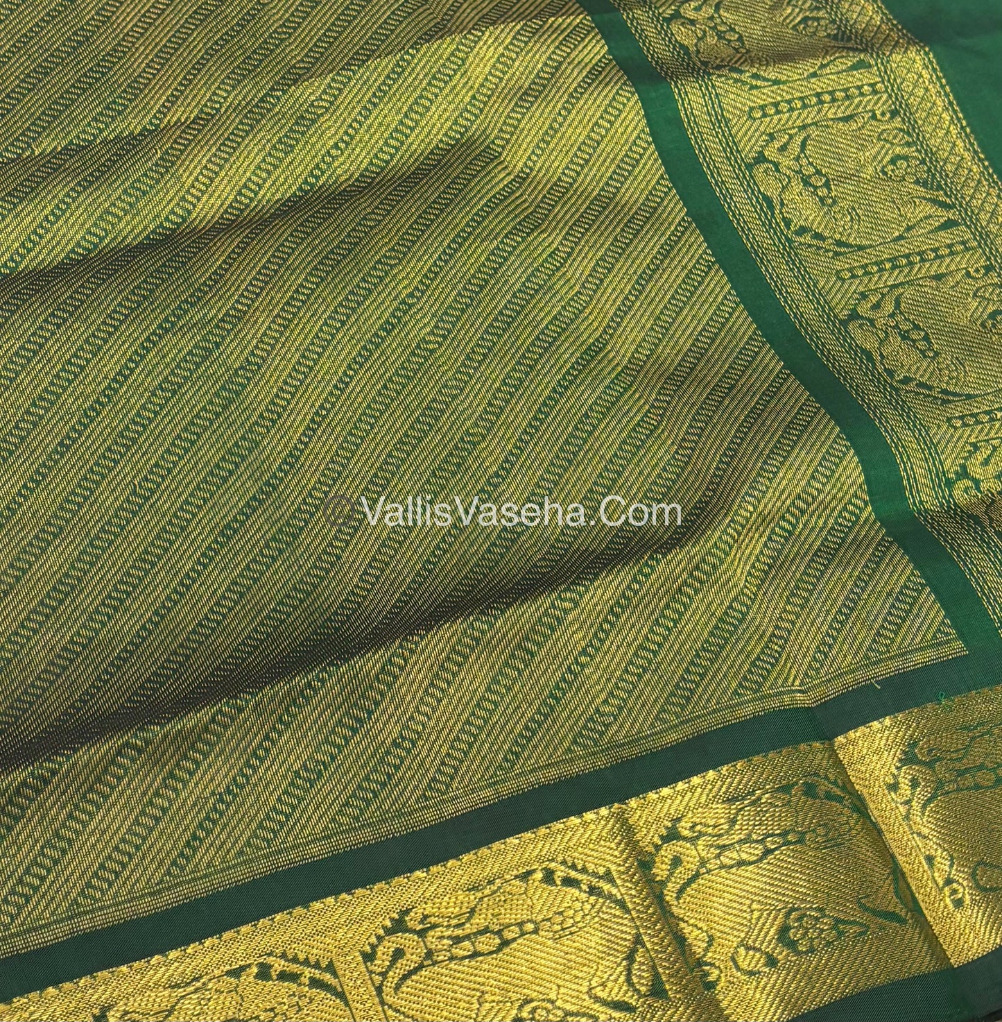 Pure Silk Cotton Sarees - Red With Green Shade - VVPSC009