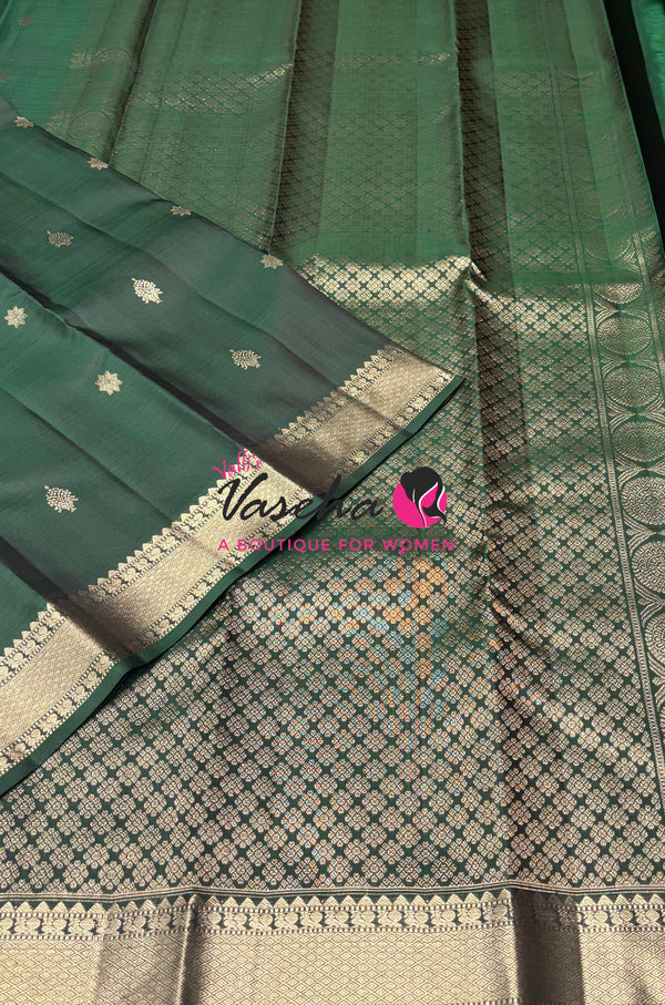 Pure Kanchipuram Silk Saree - Green Shade - VVPS093