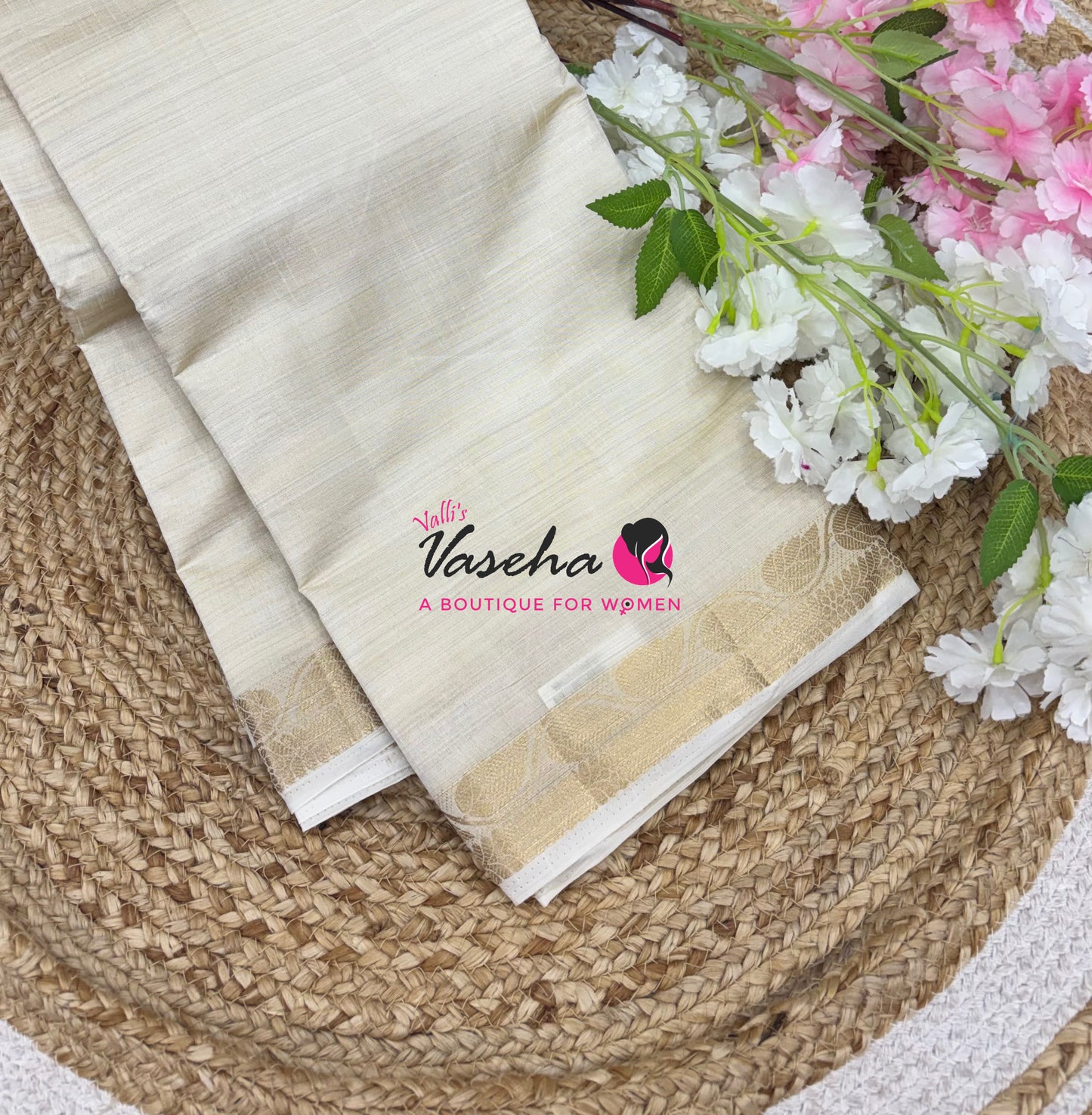 Semi Tussar Silk - Cream Shade - VVSTS003