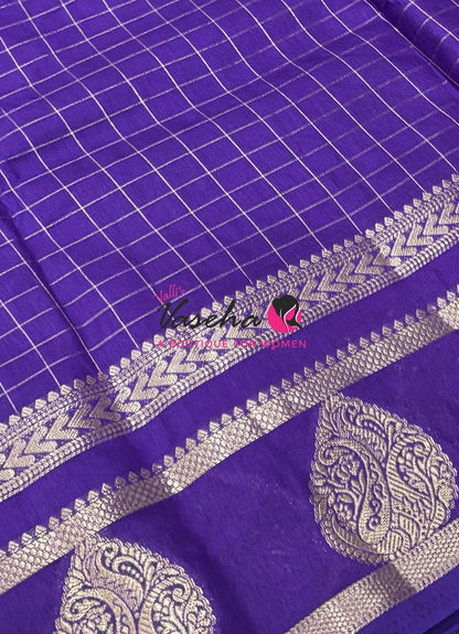 Semi Tussar Silk Saree | Violet Shade |VVSTS061