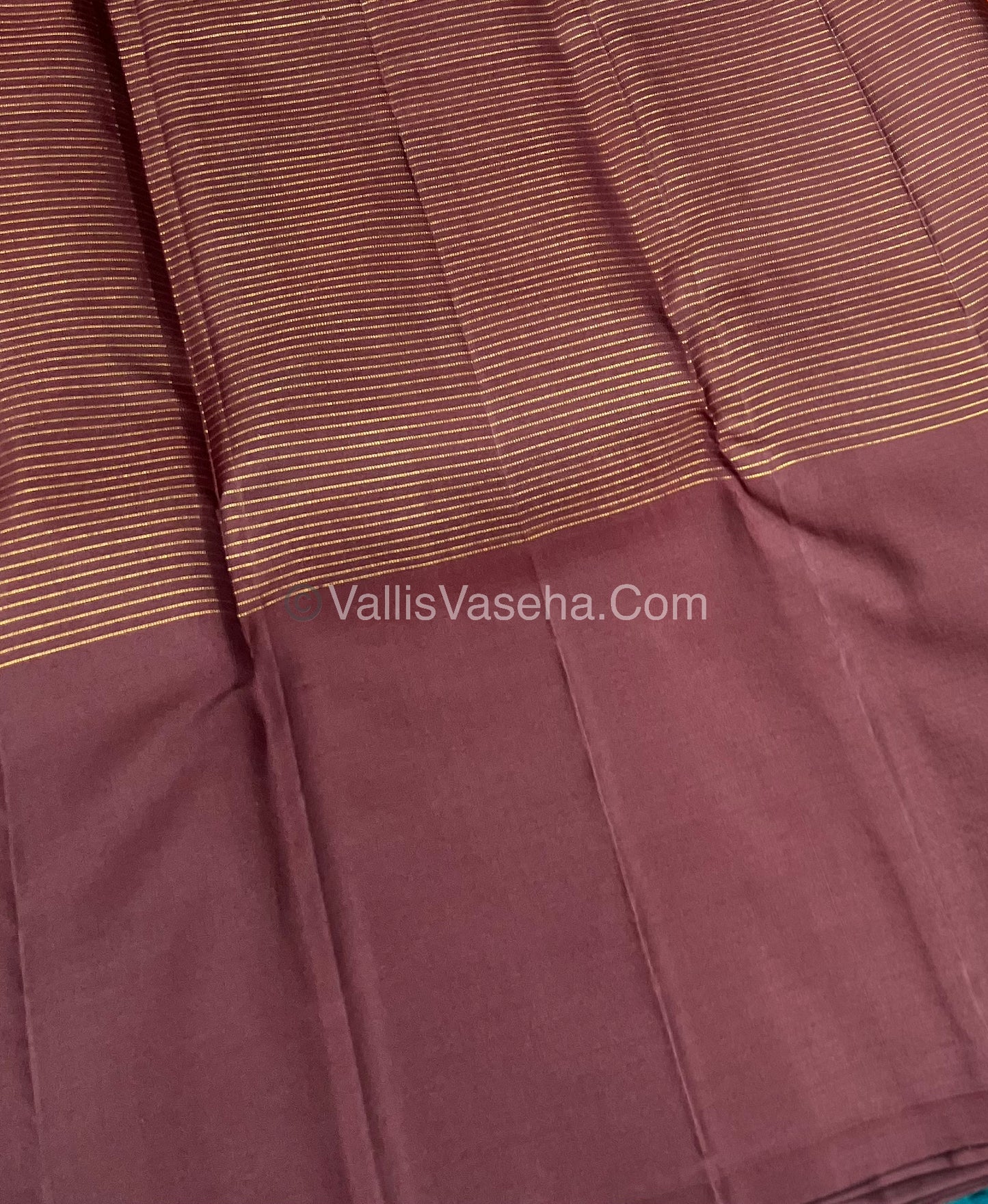 Pure Kanchipuram Silk Saree - Rust Orange & Wine Brown Shade  - VVPS024