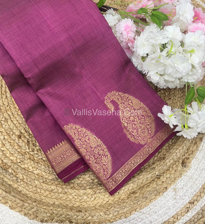 Semi Tussar Silk - Small Mango - Onion Pink Shade - VVSTS002