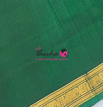 Pure Silk Cotton Saree - Retta Mayil Design - Green Shade - VVRMS001