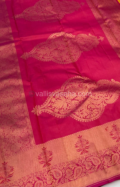 Pure Soft Silk Saree - Light Weight - Yellow with Pink shade - VVPSS025