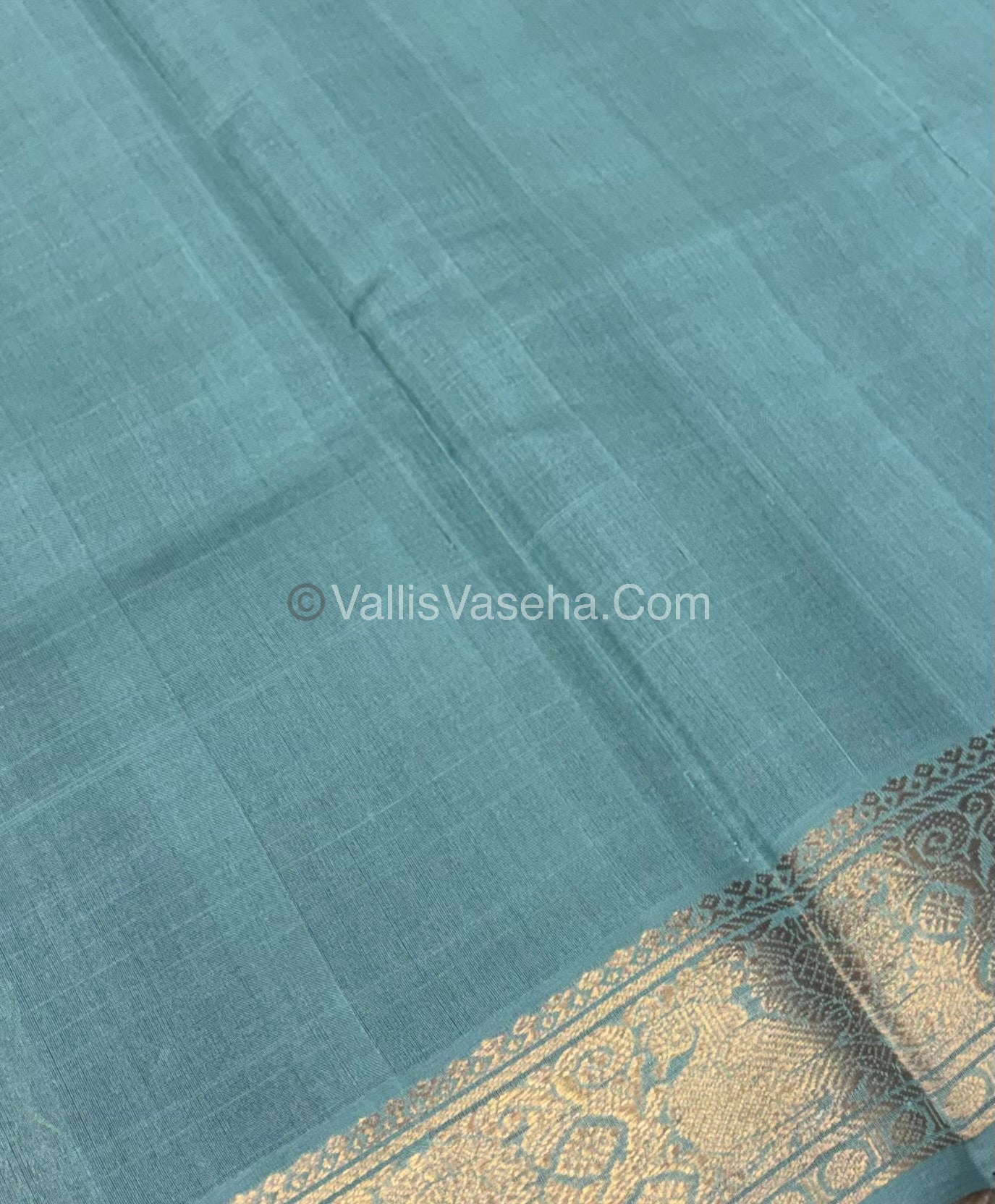 Pure Korvai Silk Cotton - Checks Pattern - Brown  With Grey Shade  - VVKSC034