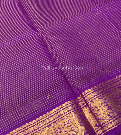 Pure Silk Cotton Sarees - Vairavoosi Lines - Lemon Green With Purple Shade - VVPSC006