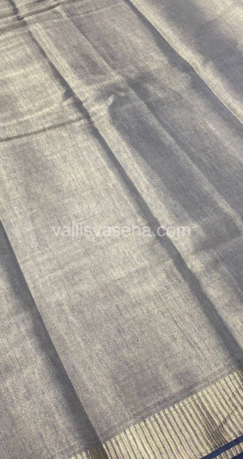 Semi Tussar Silk - Grey Shade - VVSTS001