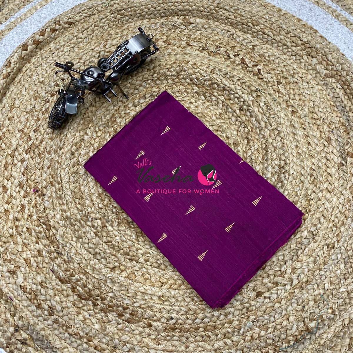 Blouse Bit - Pack Of 10pcs - Assorted-  Light - Semi Raw Silk - Thread Butta - 1 mtr - VVBB006