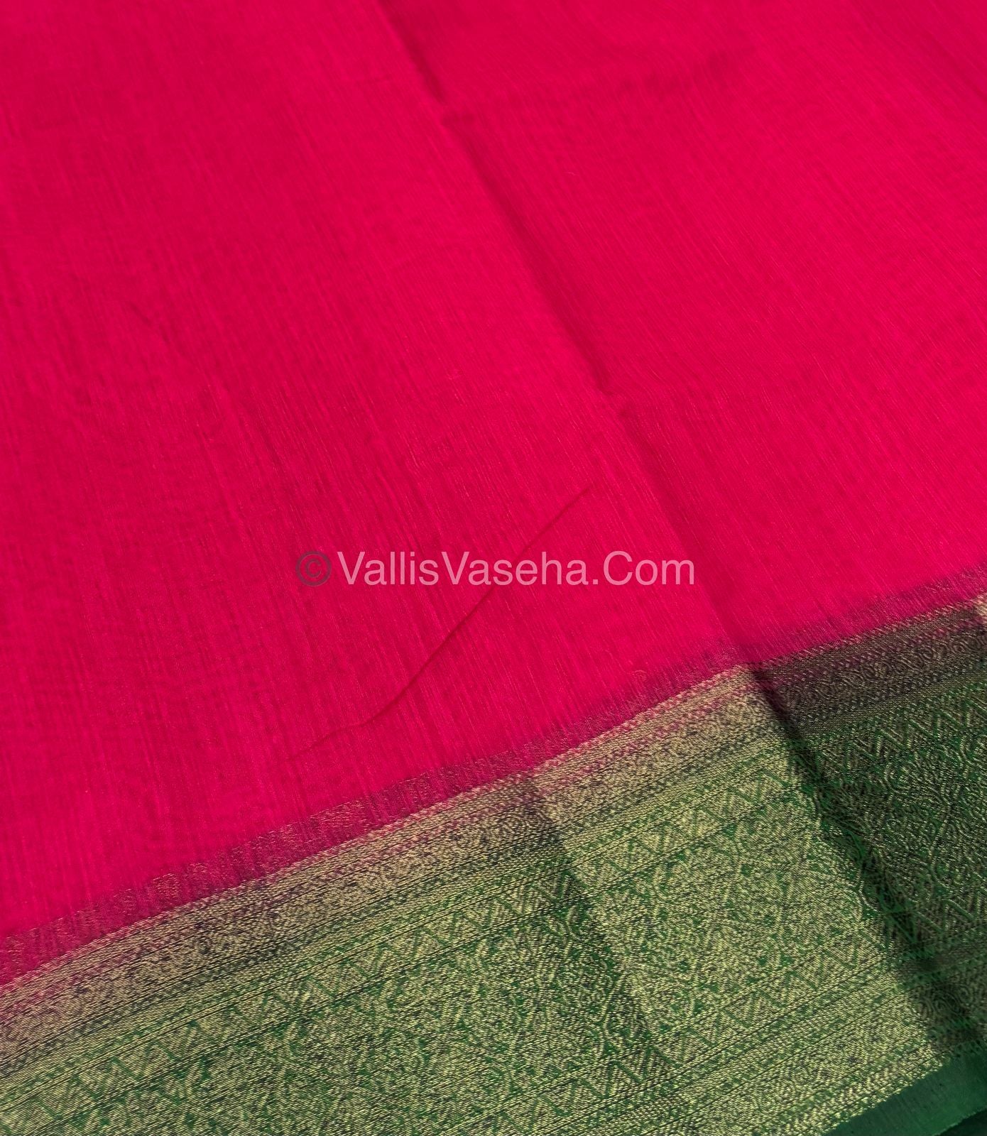 Bamboo Silk Saree - Pink With Green Shade - VVBSS006