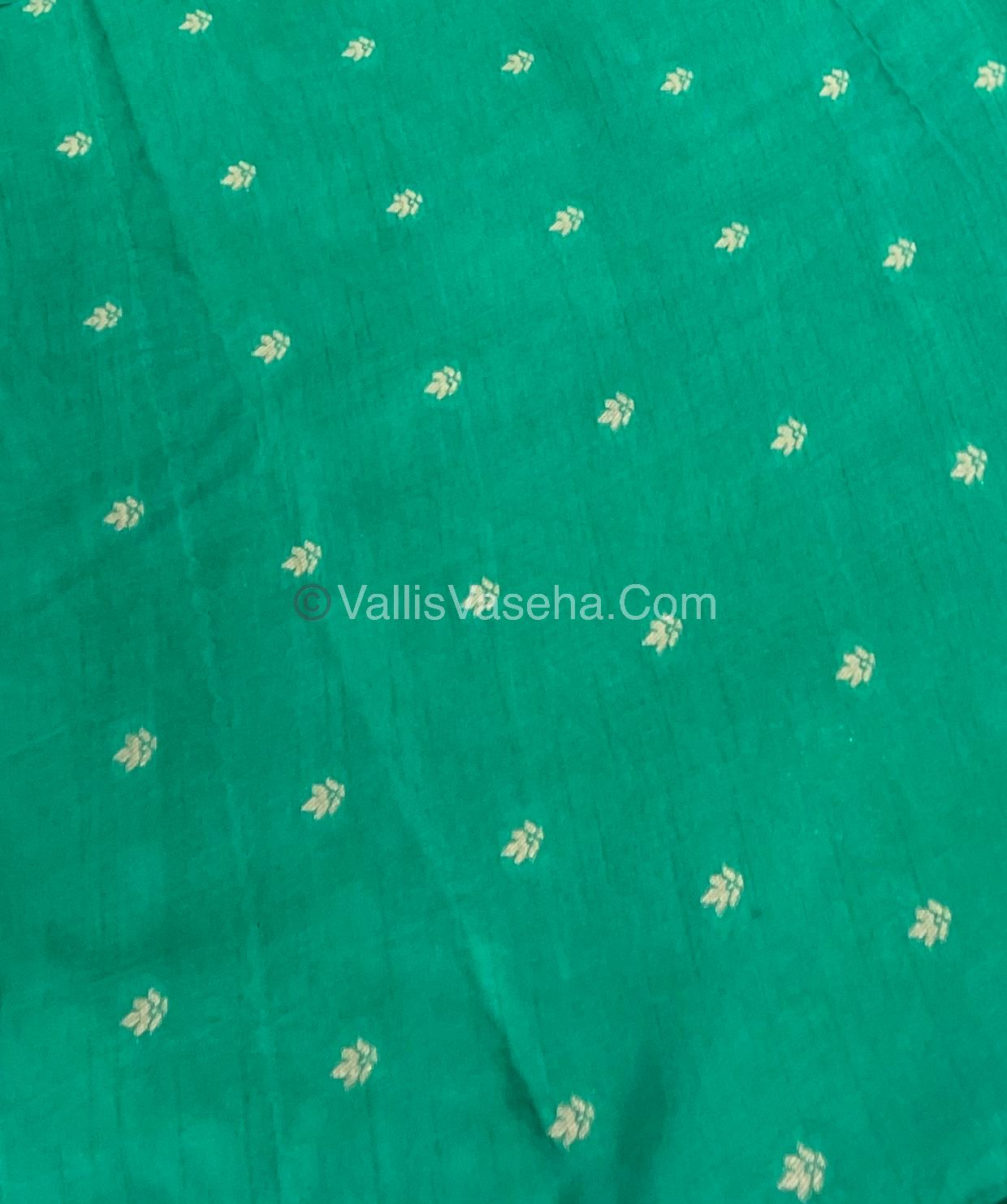 Semi Tussar Silk - Vairavoosi & Elephant Design -  Green shade-VVSTS019