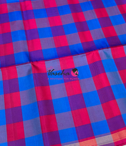 Pure Soft Silk Saree  - Small Pazhum Pazhamum Checks - VVPSS159