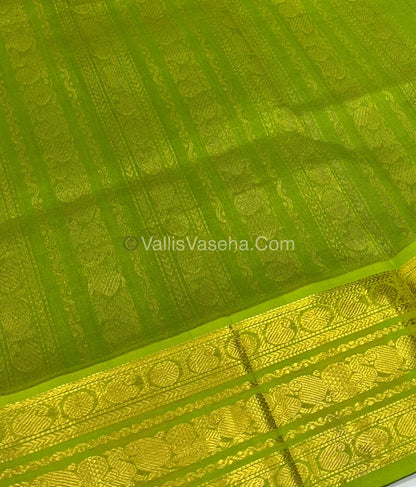 Pure Korvai Silk Cotton - Purple & Green - VVKSC025