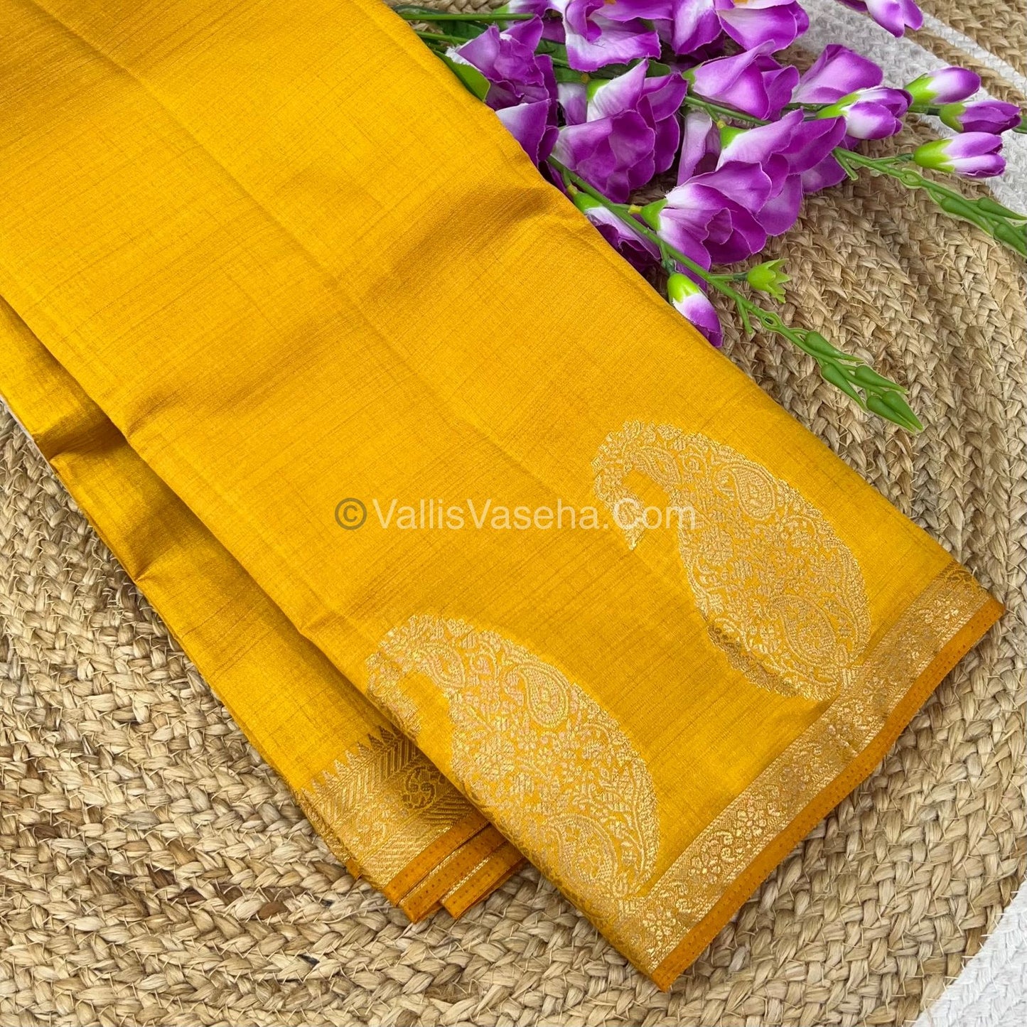 Semi Tussar Silk - Small Mango - Yellow Shade - VVSTS002