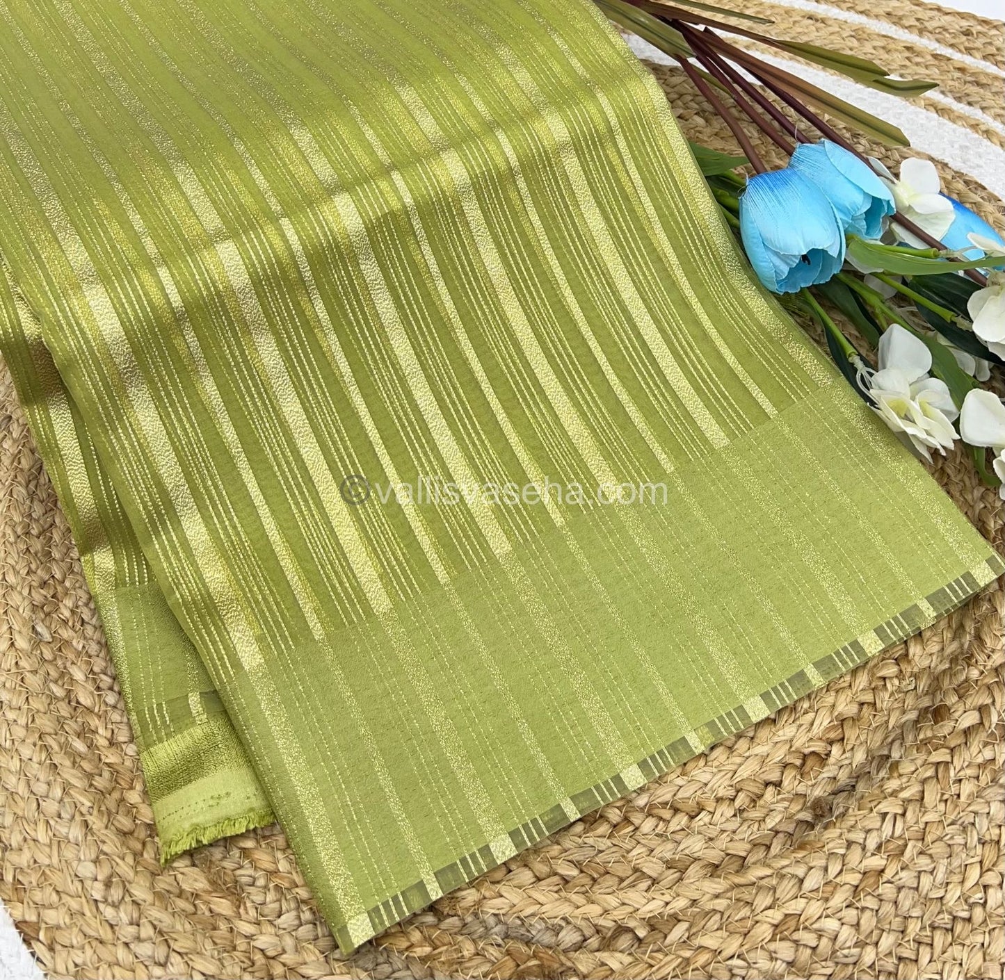 Organza Saree - Mehandhi Green Shade  - VVOS001