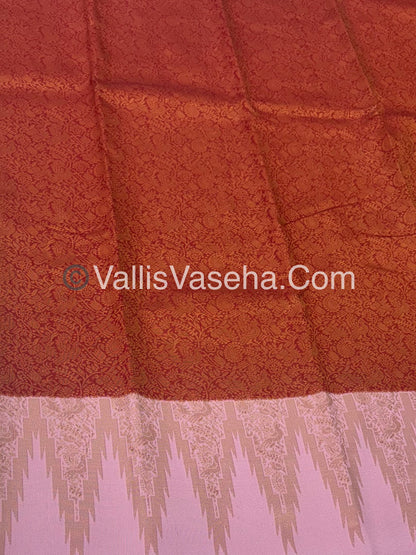 Kanchi Semi Silk  - Red with Pink - VVKSS003