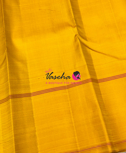 Pure Kanchipuram Silk Saree - Maroon With Yellow - VVPS069