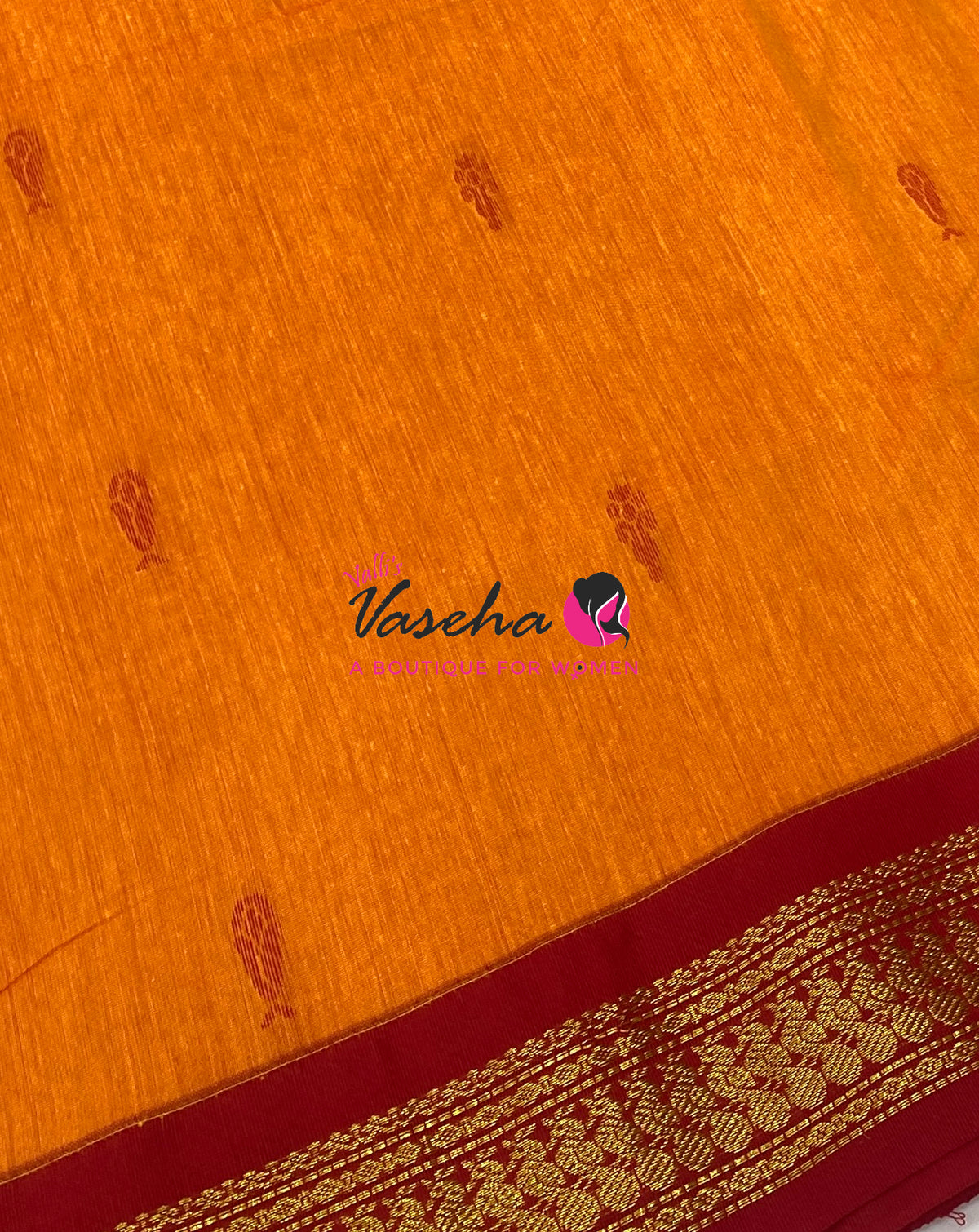 Kalyani Cotton Saree - Yellow With Red Shade - VVKC002