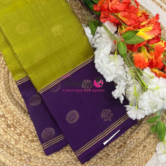 Half Mix - Pure Soft Silk Saree - Long Retta Petta Border with Butta - VVPSS084