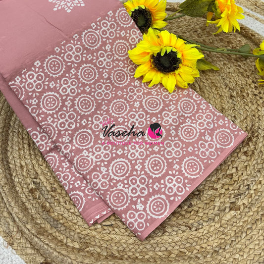 Pure Soft Mul Mul Cotton Sarees - Hand Block Prints - VVMMC009