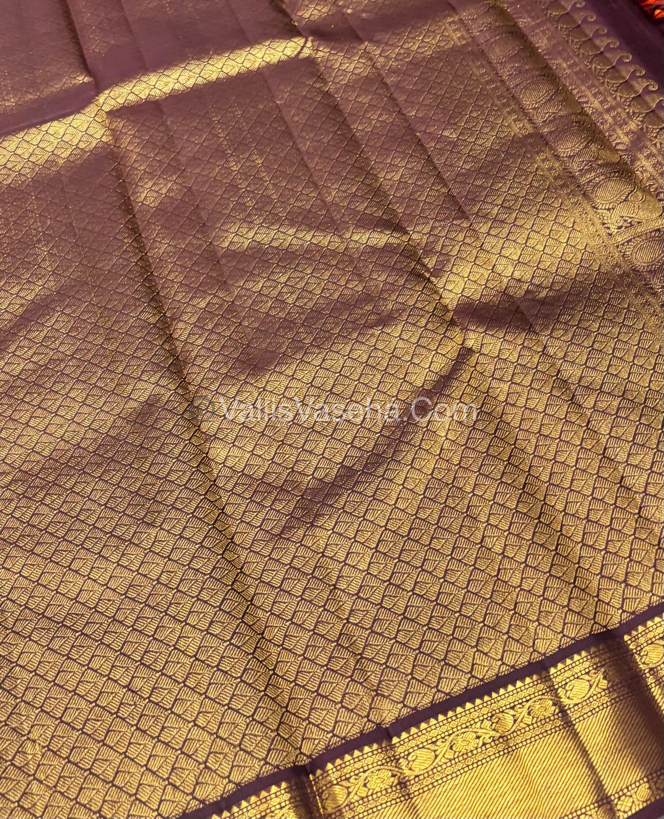 Pure Kanchipuram Silk Saree - Dark Rust Orange with Wine Brown Combo - VVPS021