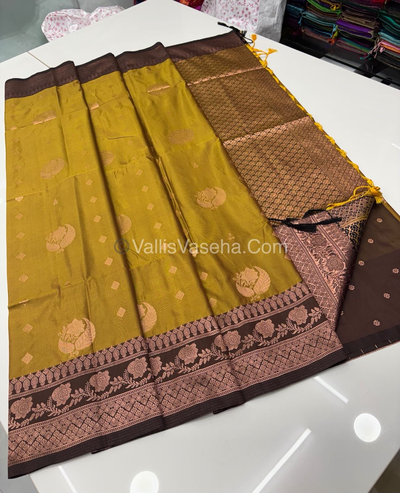 Semi Soft Silk - Dual Tone Shade With Mustard Combo -VVSSS027