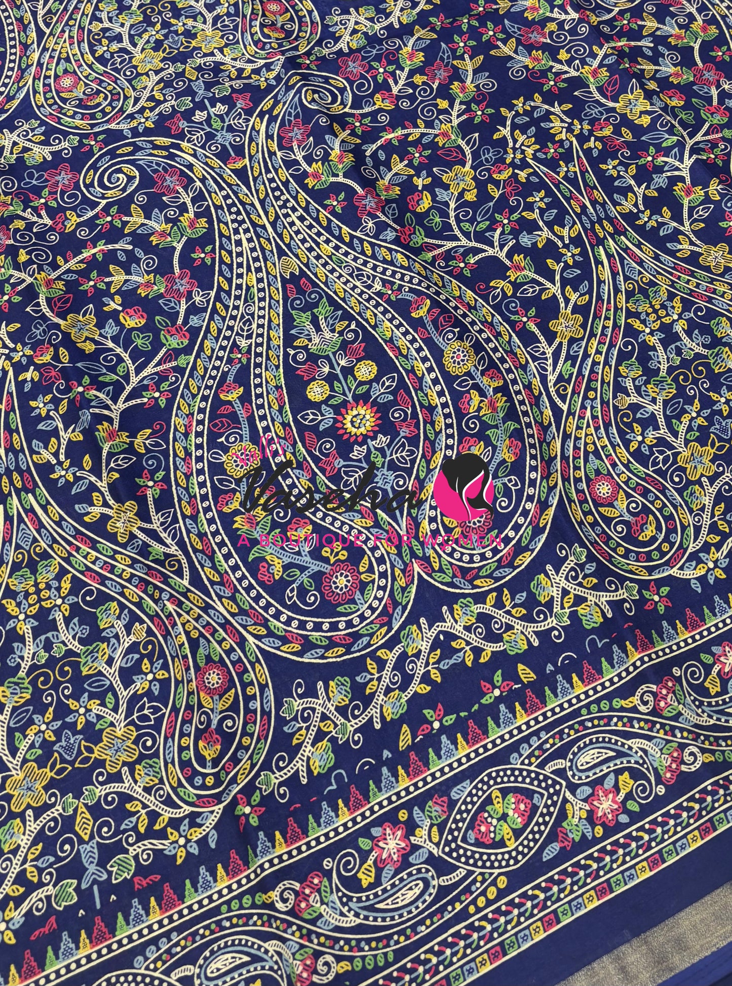 Casual Wear - Fancy Printed Silk  - Navy Blue Shade - VVFPS001
