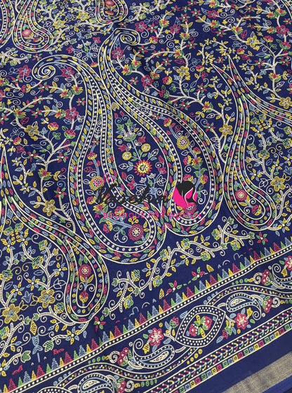 Casual Wear - Fancy Printed Silk  - Navy Blue Shade - VVFPS001
