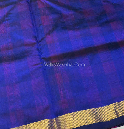 Pure Silk Cotton Saree - Nayantara Checks - Retta Petta Border - VVNCS001