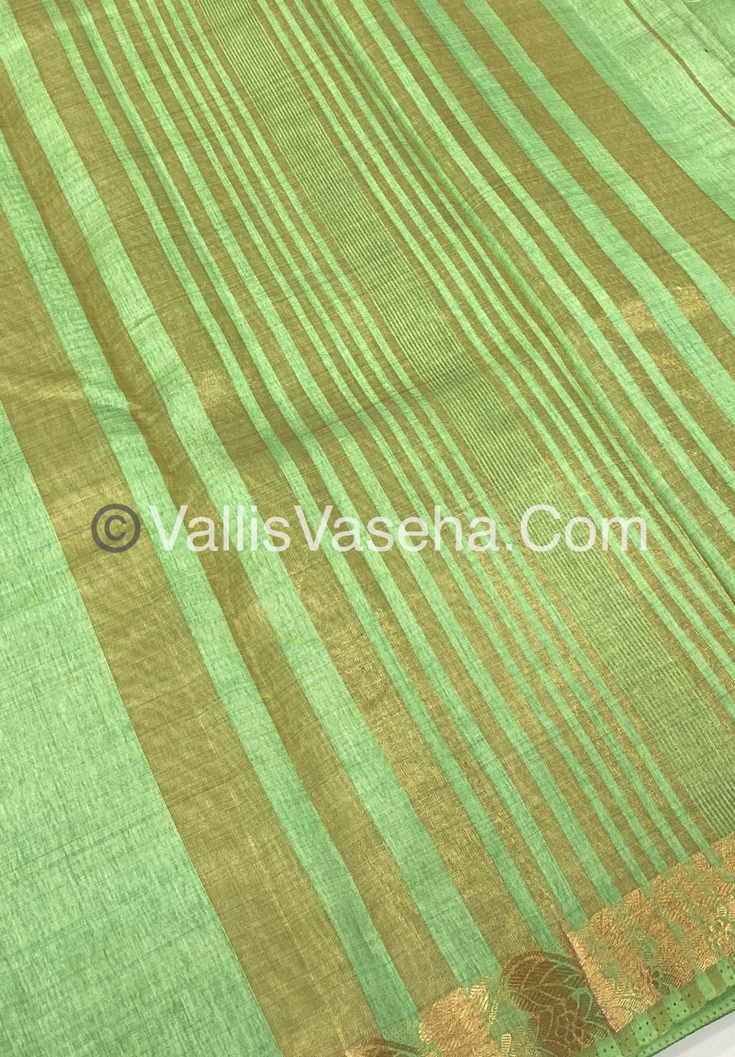 Semi Tussar Silk - Pista Green Shade - VVSTS003