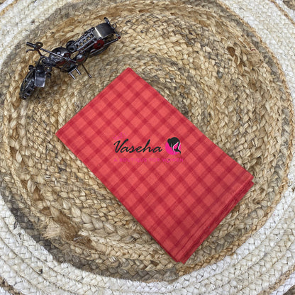 Blouse Bit - Pack Of 10pcs - Assorted-  Semi cotton- Multi Checks - 1 mtr - VVBB006
