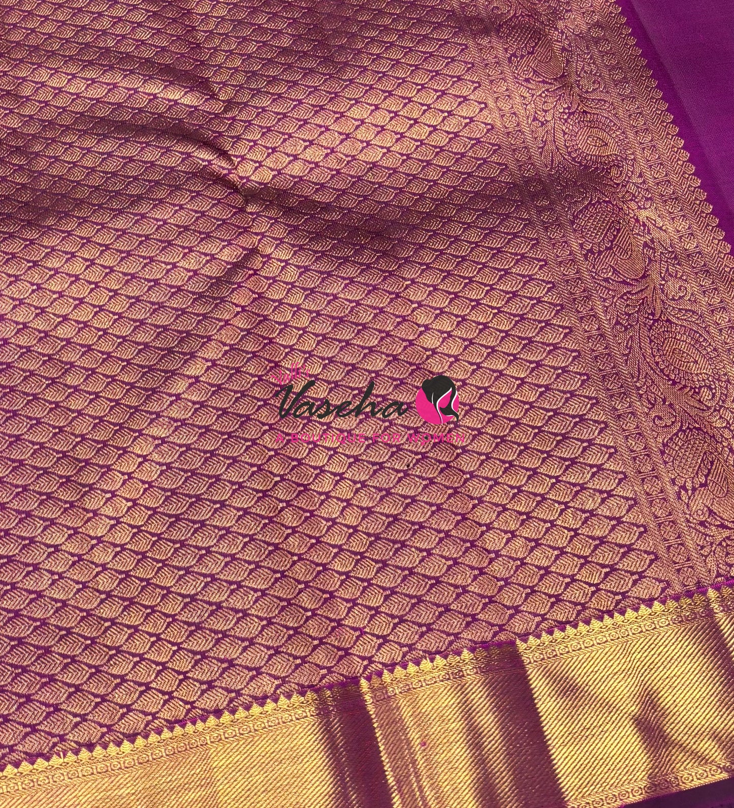 Pure Kanchipuram Silk Saree - Purple Shade - VVPS068