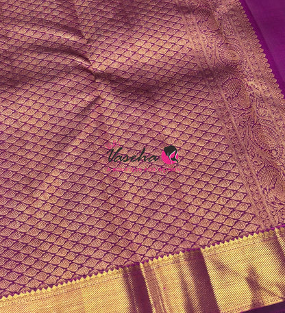 Pure Kanchipuram Silk Saree - Purple Shade - VVPS068